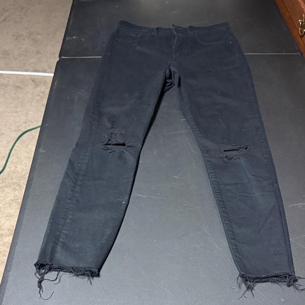 Express Black Distressed Skinny Jeans